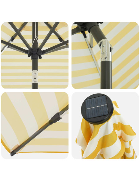 Parasol da Giardino con Luci LED 230 x 230 cm Poliestere