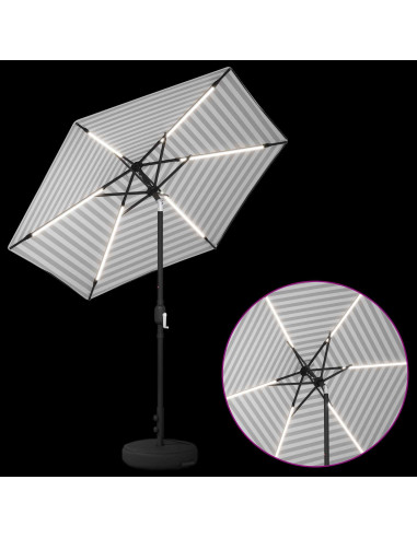 Parasol da Giardino con Luci LED 230 x 230 cm Poliestere