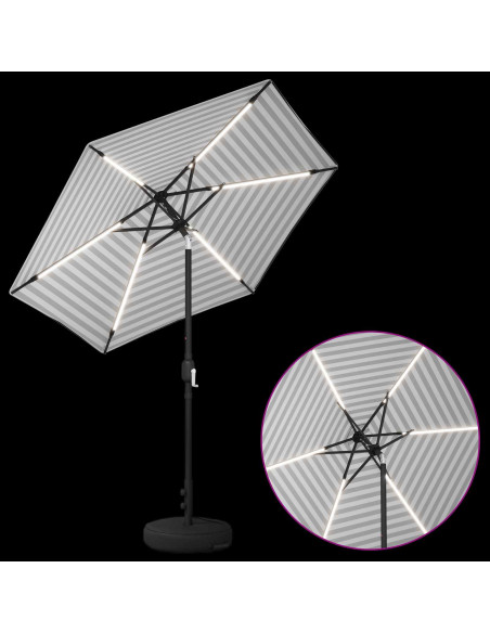 Parasol da Giardino con Luci LED 230 x 230 cm Poliestere