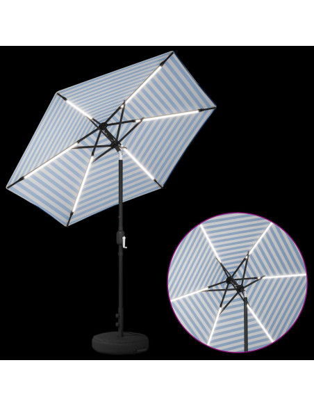Parasol da Giardino con Luci LED 230 x 230 cm Poliestere