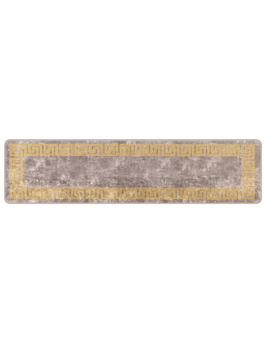 Runner Tappeto MARSA Grigio 50 x 200 cm Poliestere e PVC