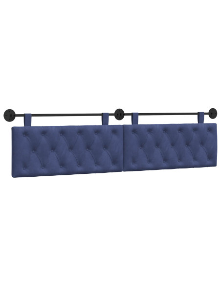 Testata appesa Blu Polizia 210 x 55 x 7 cm Velluto