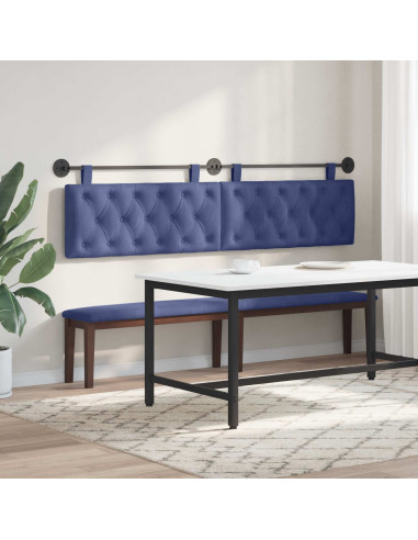 Testata appesa Blu Polizia 210 x 55 x 7 cm Velluto