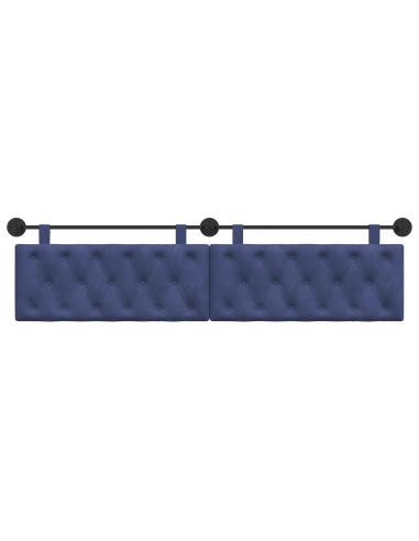 Testata appesa Blu Polizia 210 x 55 x 7 cm Velluto