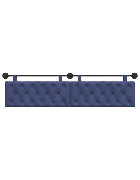 Testata appesa Blu Polizia 210 x 55 x 7 cm Velluto