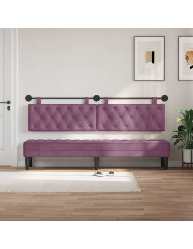 Testata appesa Montaggio a parete Viola 210 x 55 x 7 cm Velluto