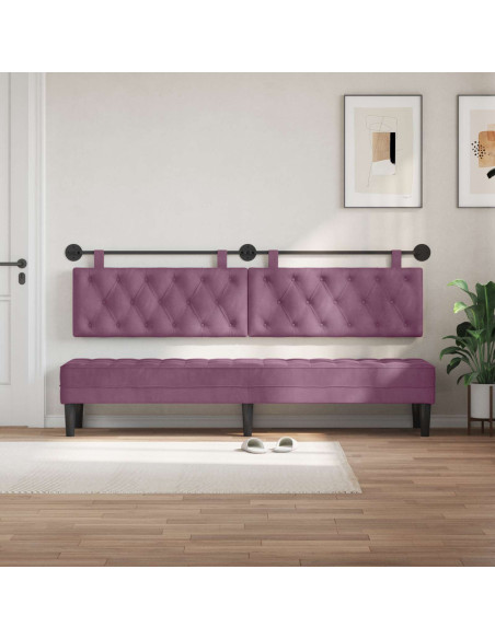 Testata appesa Montaggio a parete Viola 210 x 55 x 7 cm Velluto
