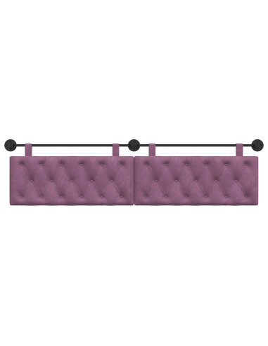 Testata appesa Montaggio a parete Viola 210 x 55 x 7 cm Velluto