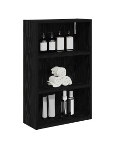 Armadio da bagno a muro Rovere Nero 40 x 16 x 62,5 cm 2