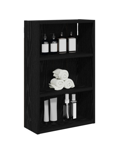 Armadio da bagno a muro Rovere Nero 40 x 16 x 62,5 cm