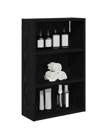 Armadio da bagno a muro Rovere Nero 40 x 16 x 62,5 cm