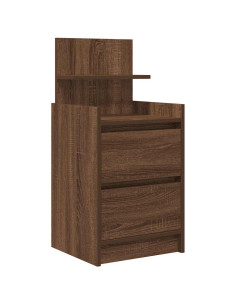 Comodino con 2 Cassetti Rovere Marrone 38x34x80 cm 2