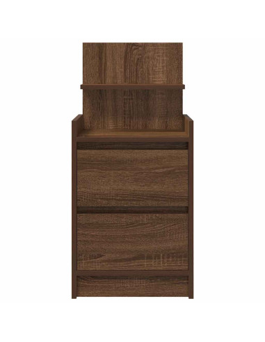 Comodino con 2 Cassetti Rovere Marrone 38x34x80 cm