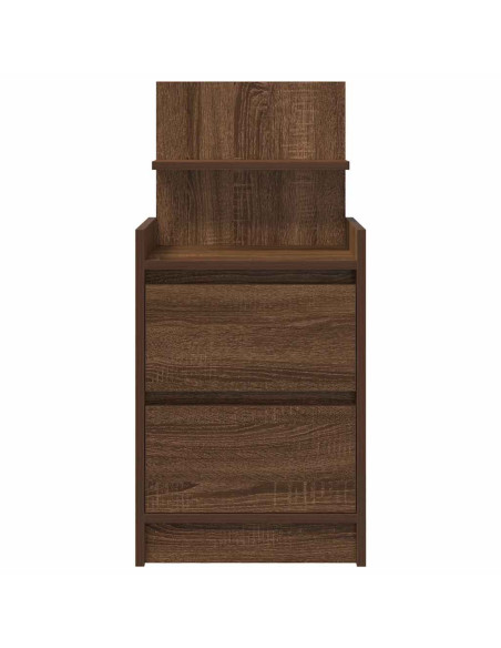 Comodino con 2 Cassetti Rovere Marrone 38x34x80 cm