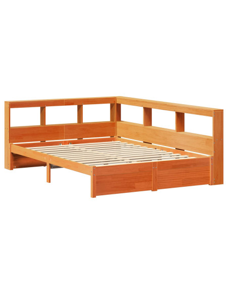 Letto Libreria con testiera 2 pcs Marrone cerato 200 x 140 cm