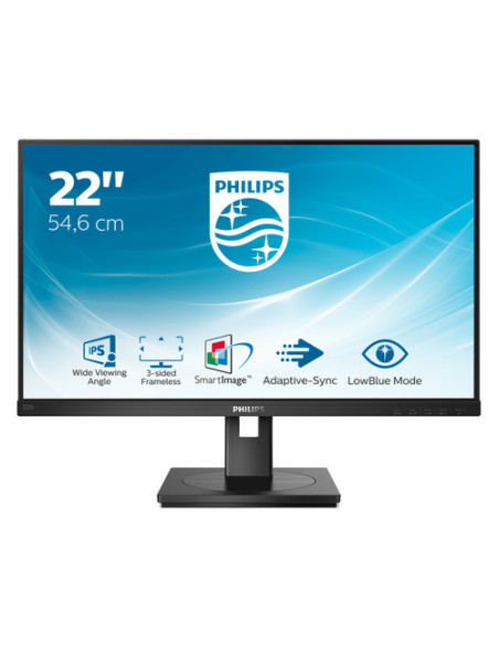 PHILIPS MONITOR 21,5 LED IPS 16:9 FHD 4MS 250 CD/M, VGA/DVI/DP/HDMI, MULTIMEDIALE