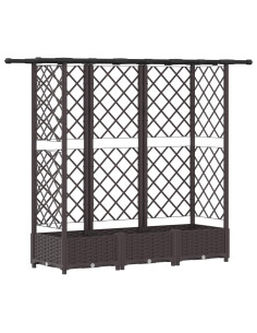 Letto Rialzato con Griglia e Tetto Marrone 164 x 40 x 123 cm PP 2
