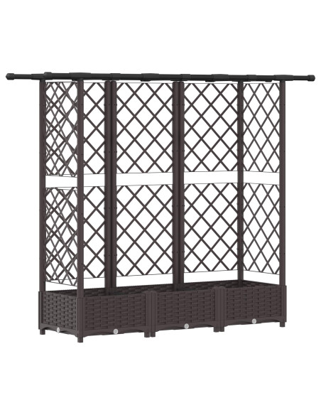 Letto Rialzato con Griglia e Tetto Marrone 164 x 40 x 123 cm PP