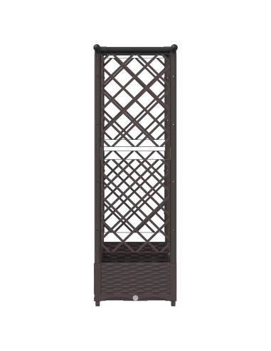 Letto Rialzato con Griglia e Tetto Marrone 164 x 40 x 123 cm PP