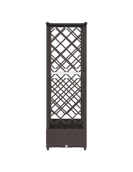 Letto Rialzato con Griglia e Tetto Marrone 164 x 40 x 123 cm PP