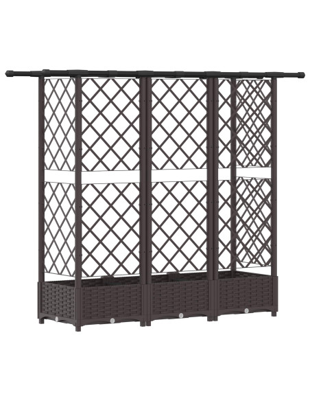 Letto Rialzato con Griglia e Tetto Marrone 164 x 40 x 123 cm PP