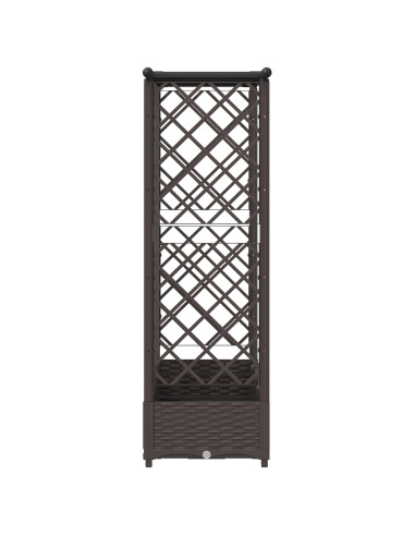 Letto Rialzato con Griglia e Tetto Marrone 202,5 x 40 x 123 cm