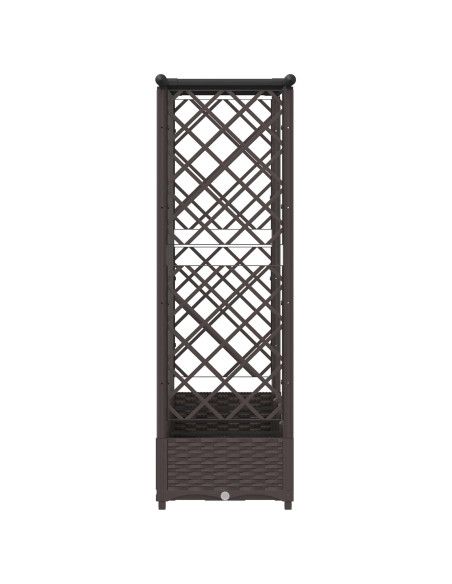 Letto Rialzato con Griglia e Tetto Marrone 202,5 x 40 x 123 cm