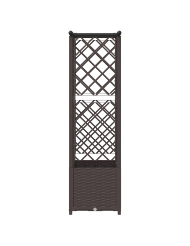 Letto Rialzato con Griglia e Tetto Marrone 124 x 40 x 138 cm PP