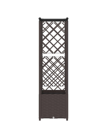 Letto Rialzato con Griglia e Tetto Marrone 124 x 40 x 138 cm PP