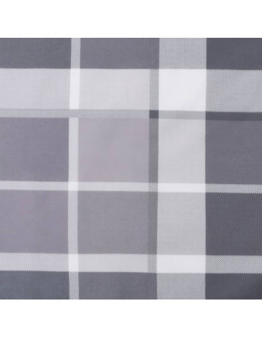 Cuscino Rotondo Grigio Motivo Quadri Ø 100x11 cm Tessuto Oxford