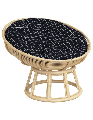 Cuscino Rotondo Nero Motivo a Quadri Ø 100x11 cm Tessuto Oxford