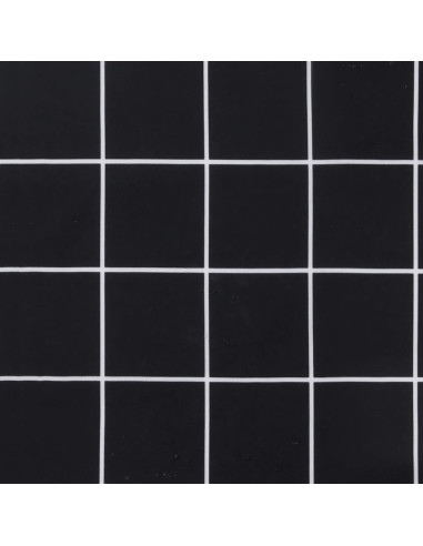 Cuscino Rotondo Nero Motivo a Quadri Ø 100x11 cm Tessuto Oxford