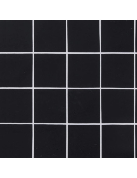Cuscino Rotondo Nero Motivo a Quadri Ø 100x11 cm Tessuto Oxford