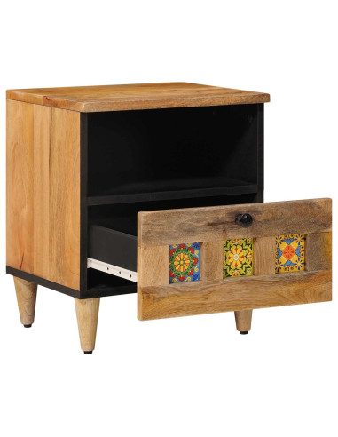 Armadio da Notte con cassetto 2 pcs Naturale 40 x 33 x 46 cm