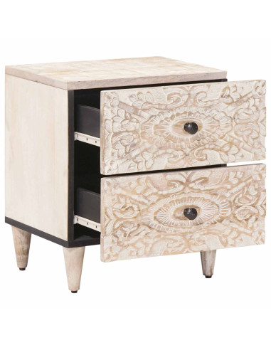 Armadio da Notte con cassetto Bianco 40 x 33,5 x 46 cm