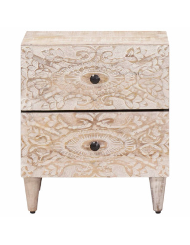 Armadio da Notte con cassetto Bianco 40 x 33,5 x 46 cm