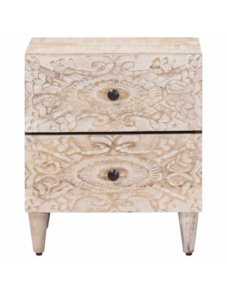 Armadio da Notte con cassetto 2 pcs Bianco 40 x 33,5 x 46 cm