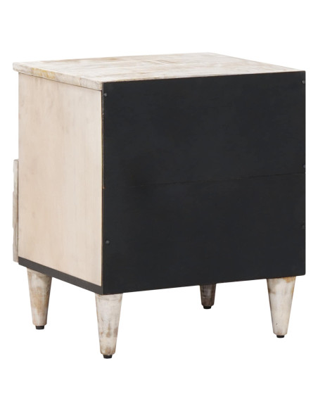 Mobiletto da Letto con cassetto Bianco 40 x 33 x 46 cm