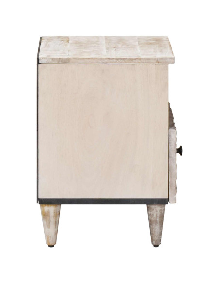 Mobiletto da Letto con cassetto 2 pcs Bianco 40 x 33 x 46 cm