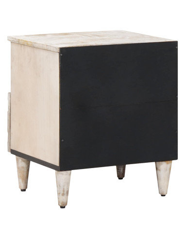 Mobiletto da Letto con cassetto 2 pcs Bianco 40 x 33 x 46 cm