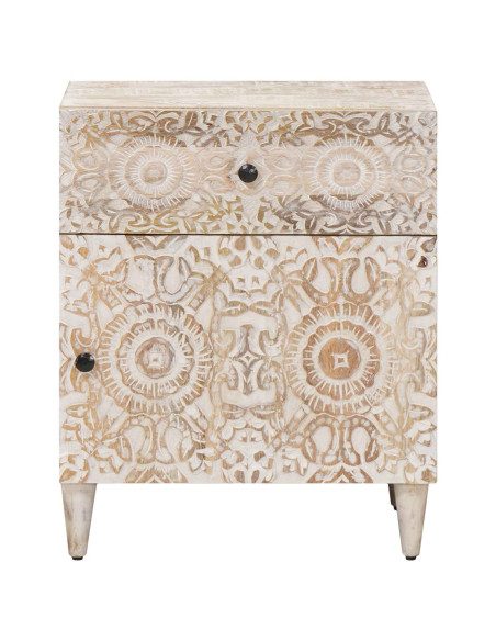 Mobiletto da Letto con cassetto Bianco 50 x 33 x 60 cm