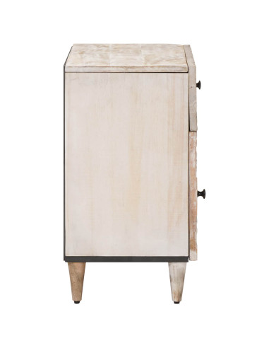 Mobiletto da Letto con cassetto Bianco 50 x 33 x 60 cm