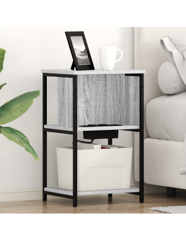 Armadio da Notte 2 pcs Grigio Sonoma 38 x 31 x 61 cm