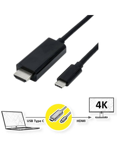 CAVO USB 3.1 C-HDMI 2MT M/M BK 3840X2160 @30HZ