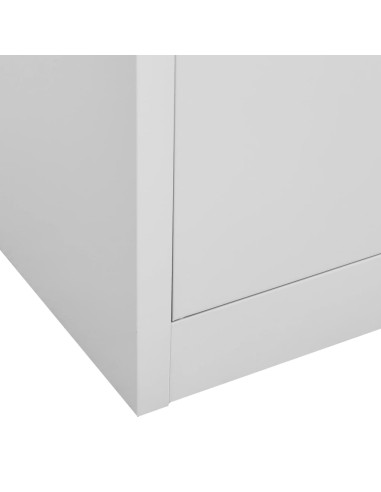 Armadio per Ufficio Grigio Chiaro 90x40x180 cm Acciaio e Vetro