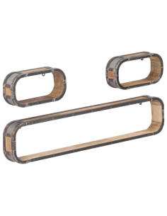 Set Mensole da Parete 3 pz in Legno Massello di Mango 2