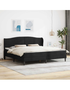 Struttura del letto con testiera Nero 180 x 200 cm Velluto