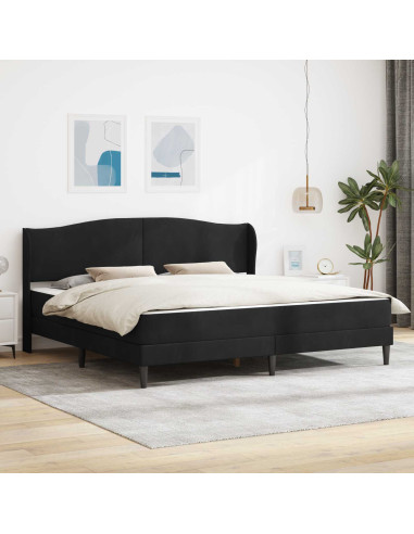 Struttura del letto con testiera Nero 200 x 200 cm Velluto