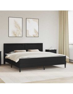 Struttura del letto con testiera Nero 180 x 200 cm Similpelle