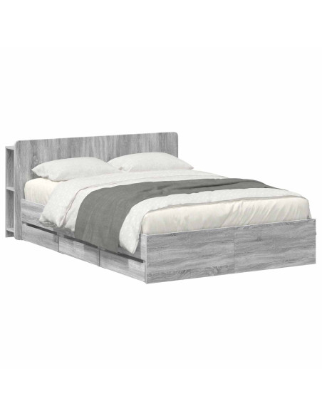 Telaio del letto con storage Sonoma grigio 160 x 200 cm